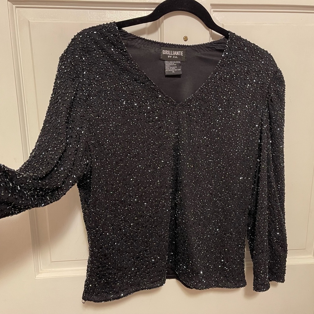 Black Sequin Women's Top
